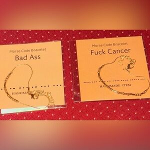 Gold Morse Code Bracelet Set